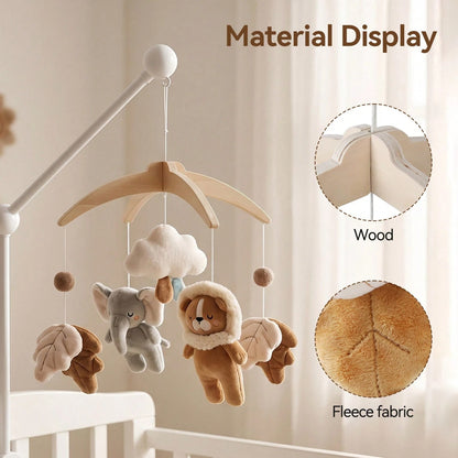 Cute Plush Animal Bed Mobile, Elephant Fox Zoo Baby Crib Hanging Toy, Can Be Hung On Baby Crib For Decoration, Baby Hanging Bed Mobile, Cartoon Shaped Bed Hanging, Activity Center Accessory, Develop B