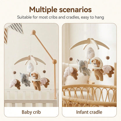Cute Plush Animal Bed Mobile, Elephant Fox Zoo Baby Crib Hanging Toy, Can Be Hung On Baby Crib For Decoration, Baby Hanging Bed Mobile, Cartoon Shaped Bed Hanging, Activity Center Accessory, Develop B