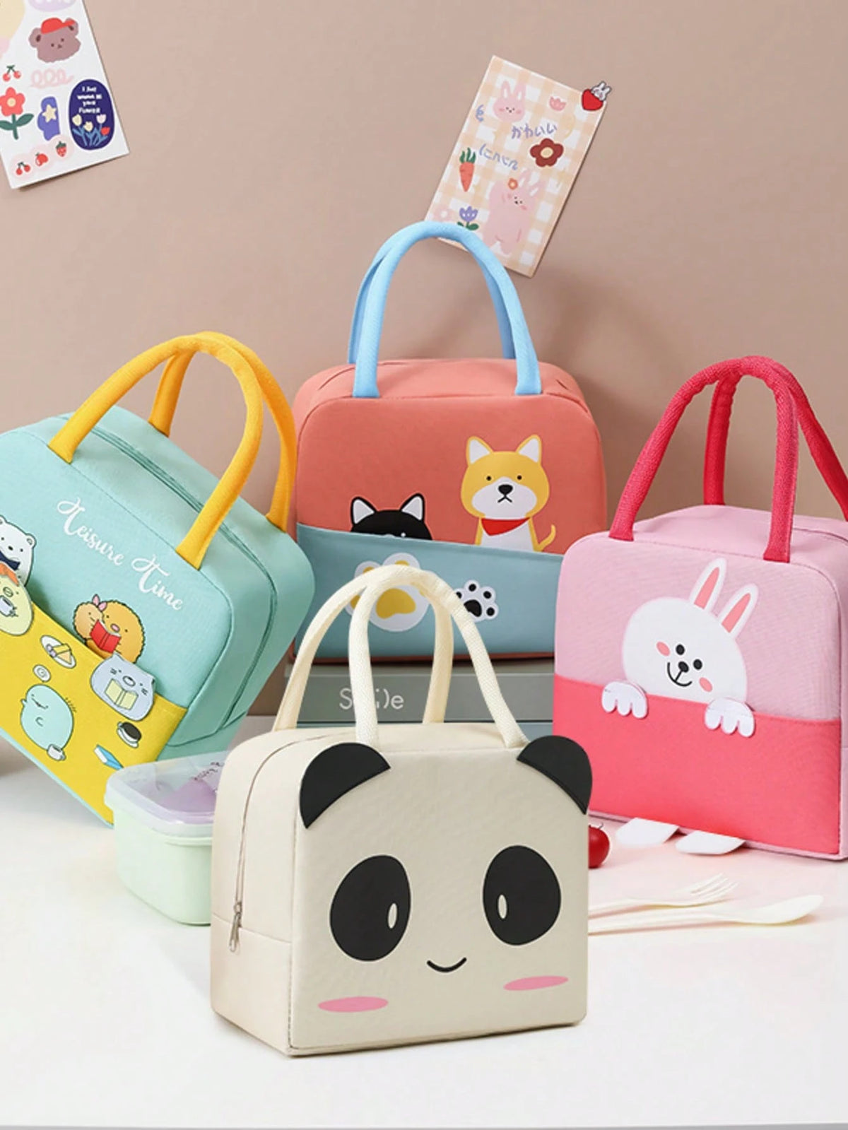 Cute Stylish Insulated Lunch Tote Bag, Waterproof Thickened Aluminum Foil Thermal Cooler Bag,Ideal Gift Choice For Daily Present Use