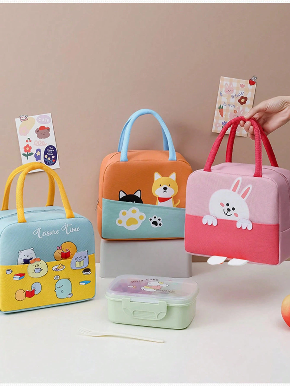 Cute Stylish Insulated Lunch Tote Bag, Waterproof Thickened Aluminum Foil Thermal Cooler Bag,Ideal Gift Choice For Daily Present Use