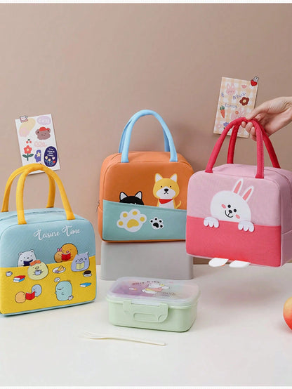 Cute Stylish Insulated Lunch Tote Bag, Waterproof Thickened Aluminum Foil Thermal Cooler Bag,Ideal Gift Choice For Daily Present Use