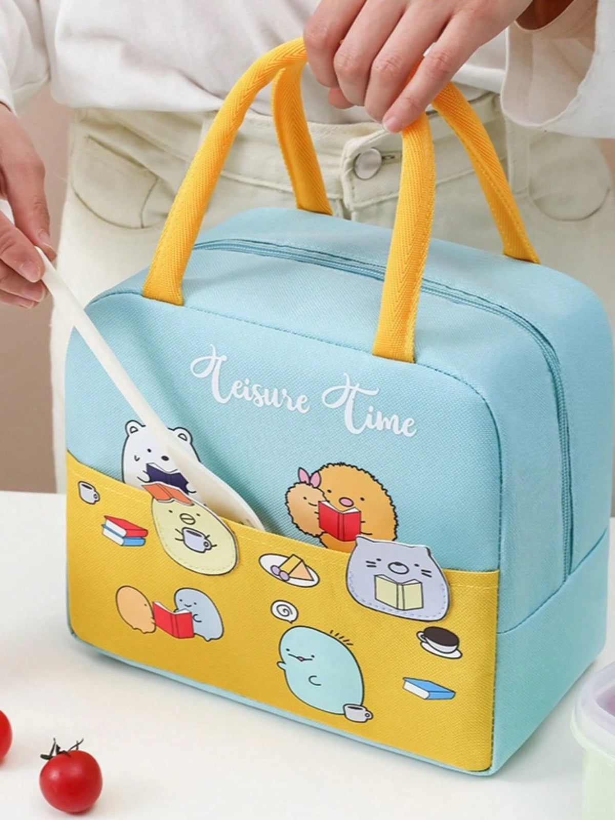 Cute Stylish Insulated Lunch Tote Bag, Waterproof Thickened Aluminum Foil Thermal Cooler Bag,Ideal Gift Choice For Daily Present Use