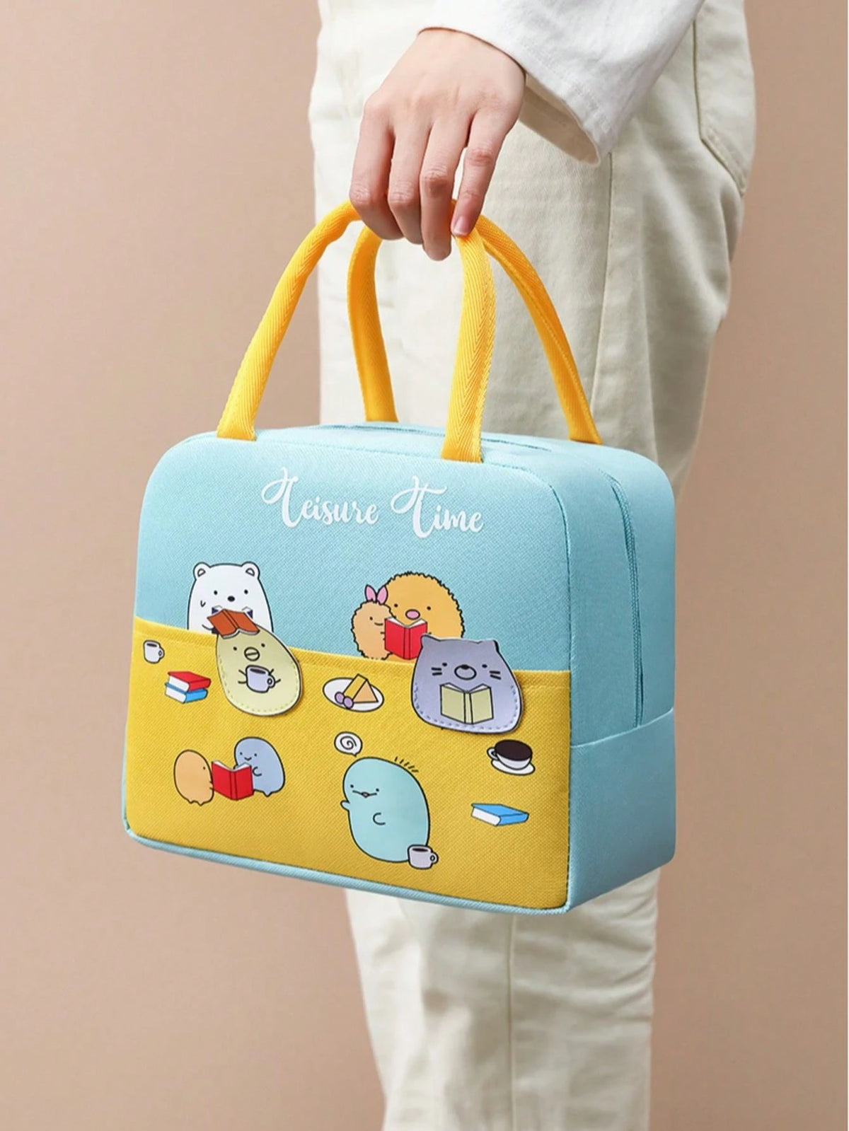Cute Stylish Insulated Lunch Tote Bag, Waterproof Thickened Aluminum Foil Thermal Cooler Bag,Ideal Gift Choice For Daily Present Use