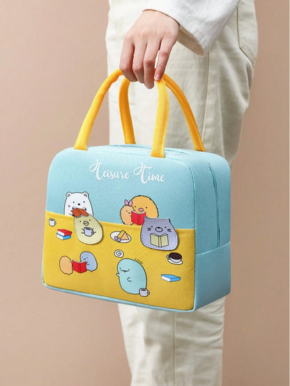 Cute Stylish Insulated Lunch Tote Bag, Waterproof Thickened Aluminum Foil Thermal Cooler Bag,Ideal Gift Choice For Daily Present Use