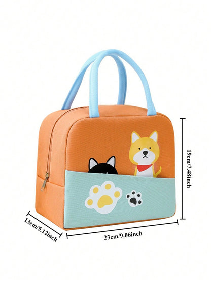 Cute Stylish Insulated Lunch Tote Bag, Waterproof Thickened Aluminum Foil Thermal Cooler Bag,Ideal Gift Choice For Daily Present Use