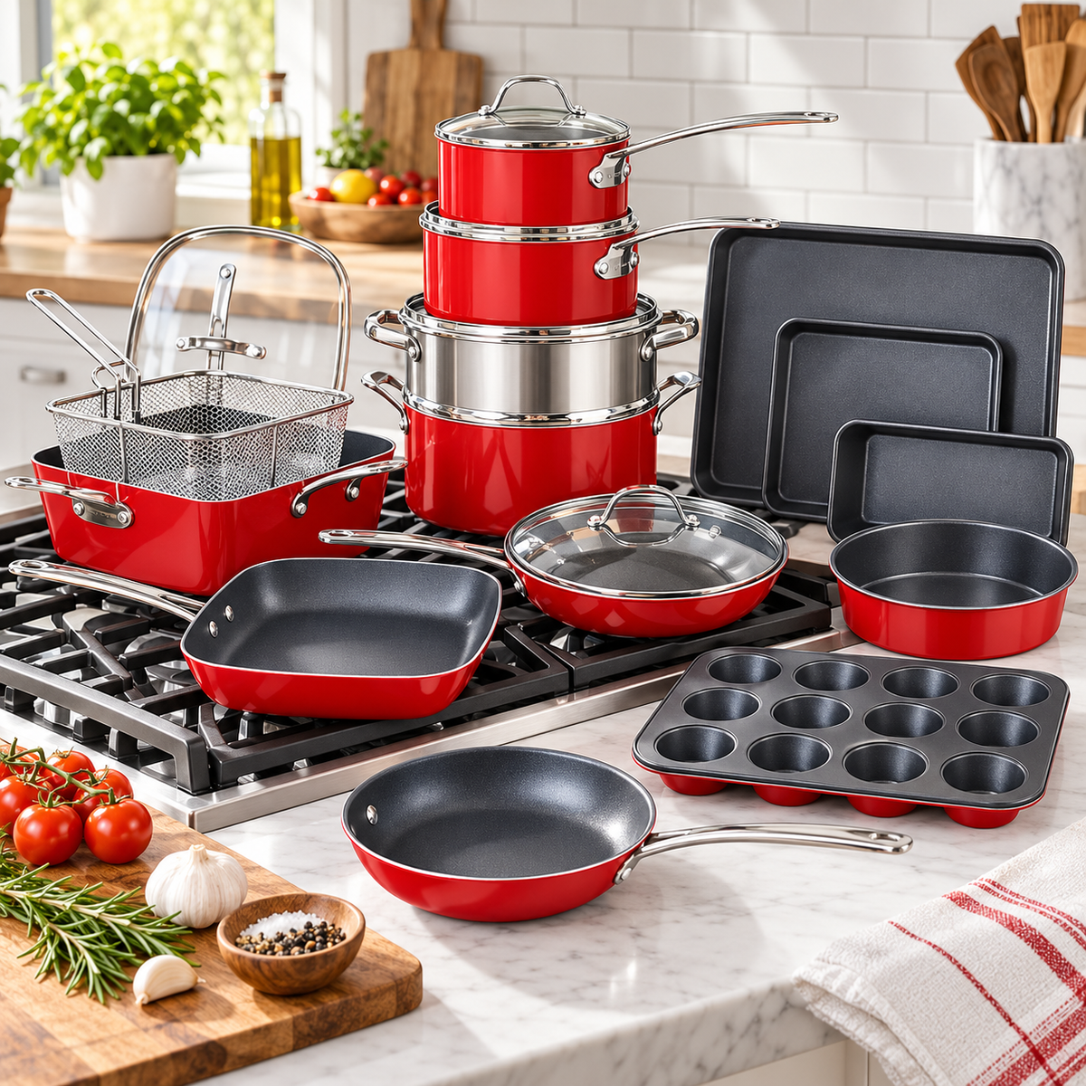 🔥 Summer Sale – 20-Piece Nonstick Cookware & Bakeware Set