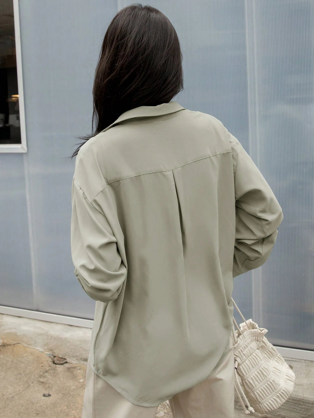 DAZY Drop Shoulder Button Front Shirt,Long Sleeve Tops,Fall Clothes