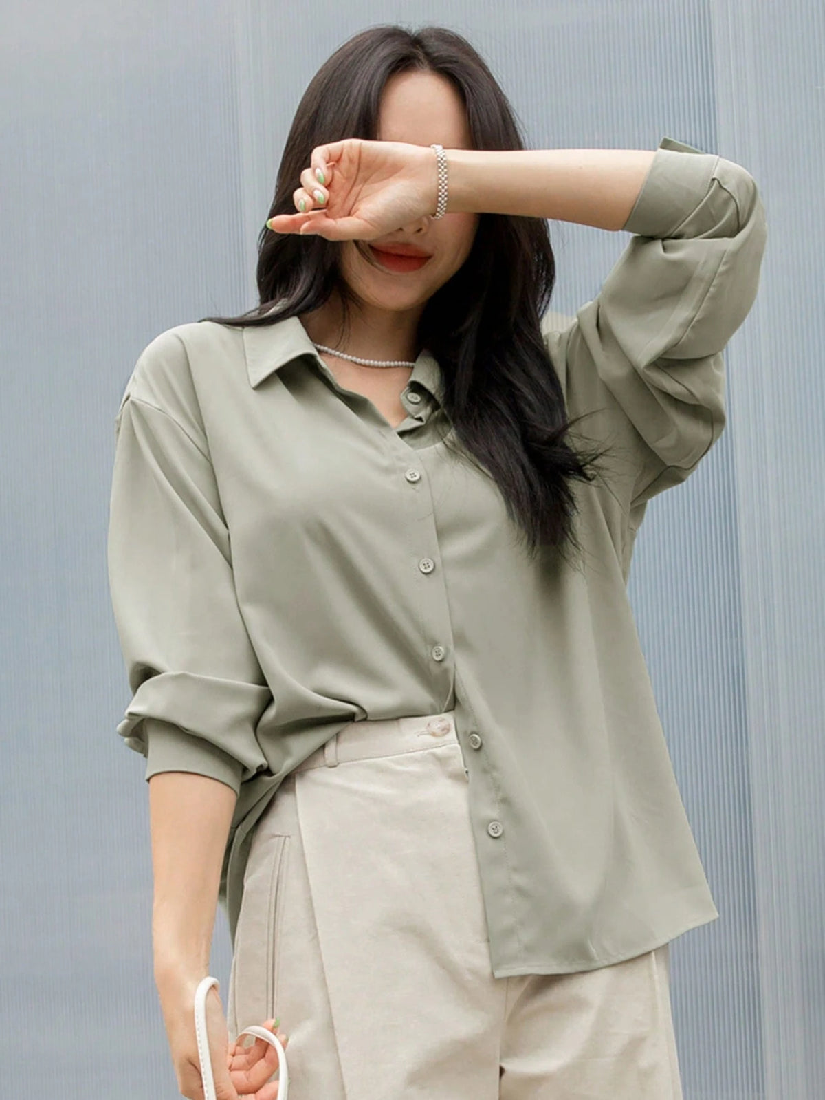 DAZY Drop Shoulder Button Front Shirt,Long Sleeve Tops,Fall Clothes