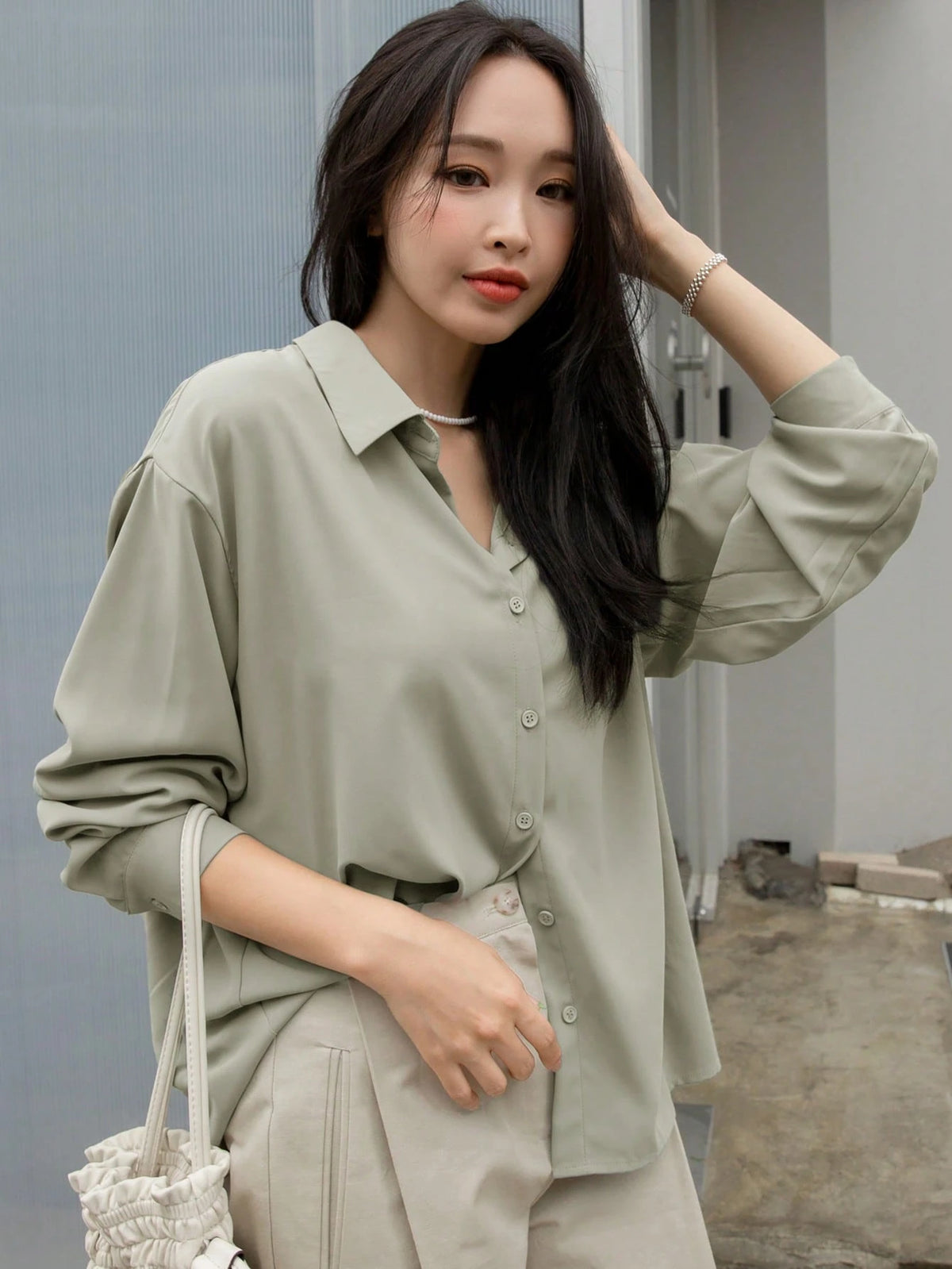 DAZY Drop Shoulder Button Front Shirt,Long Sleeve Tops,Fall Clothes