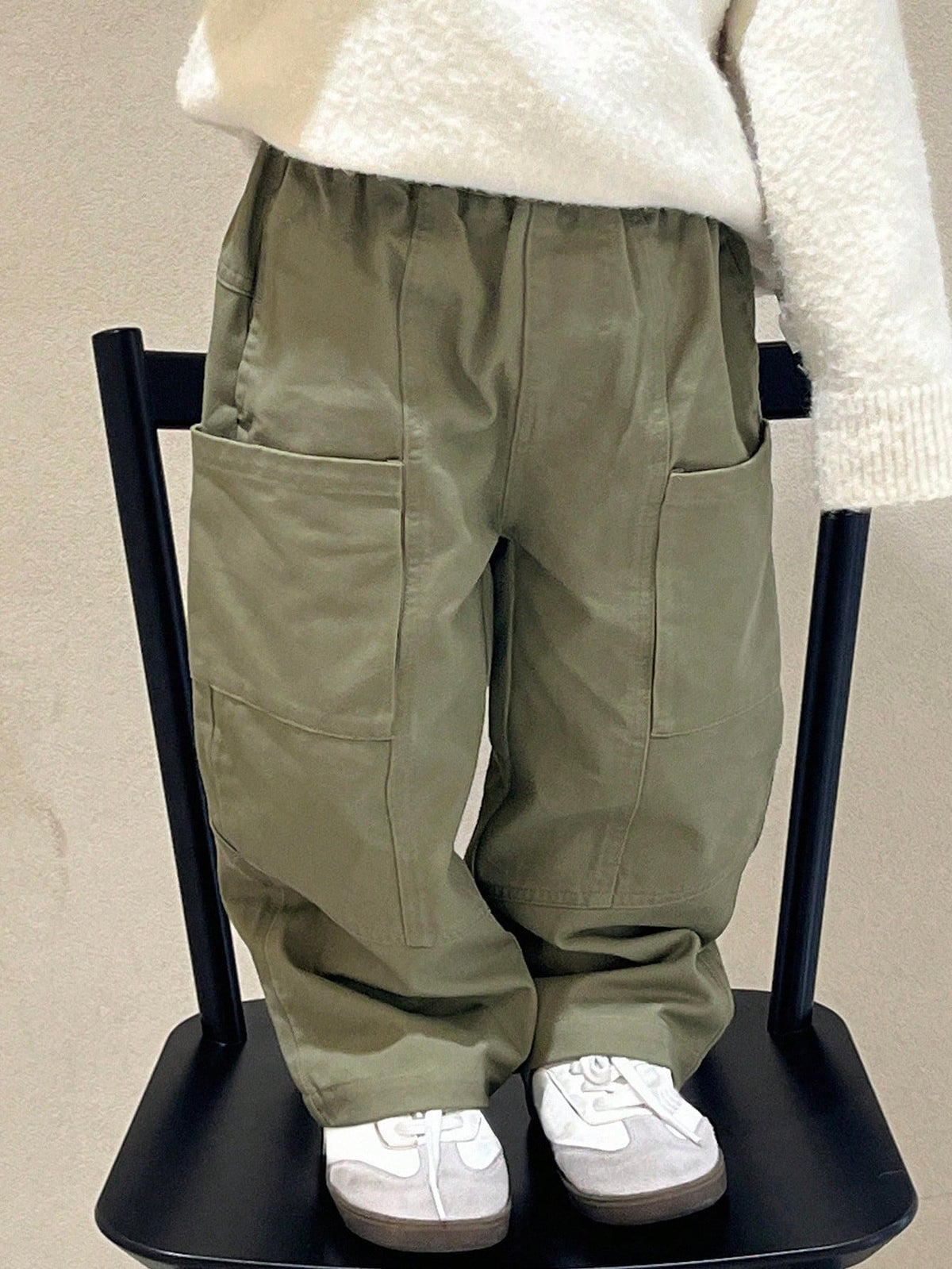 Dazy Kids Young Boy Solid Color Pocket Minimalist Casual Long Pants For Daily Wear