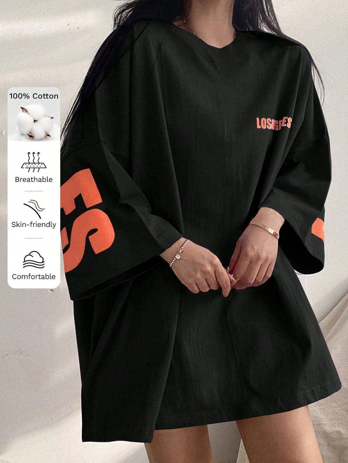 DAZY Letter Graphic Drop Shoulder Oversized Tee, Unisex
