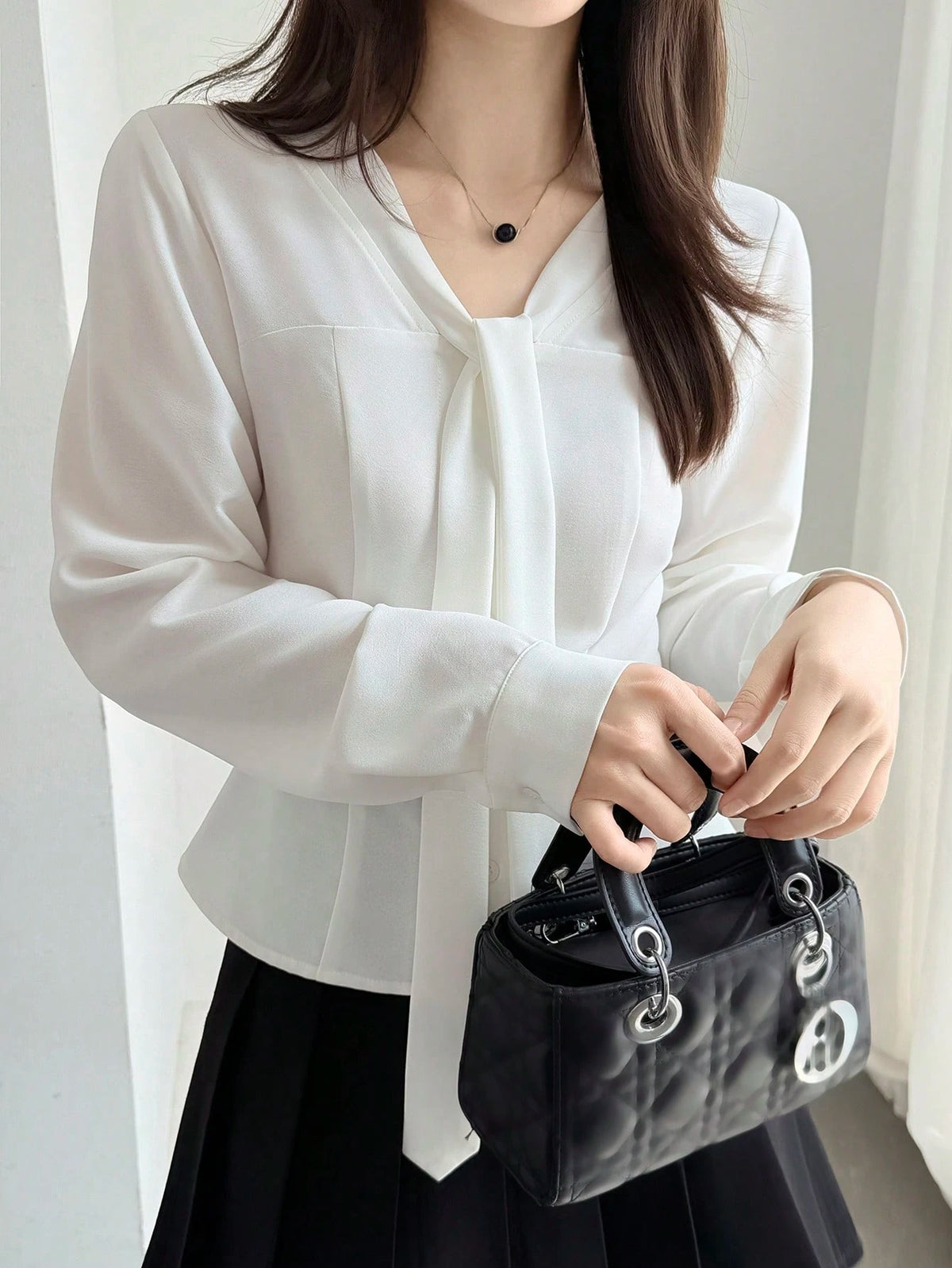 DAZY Women's Solid Color Casual Versatile Daily Wear Shirt Summer