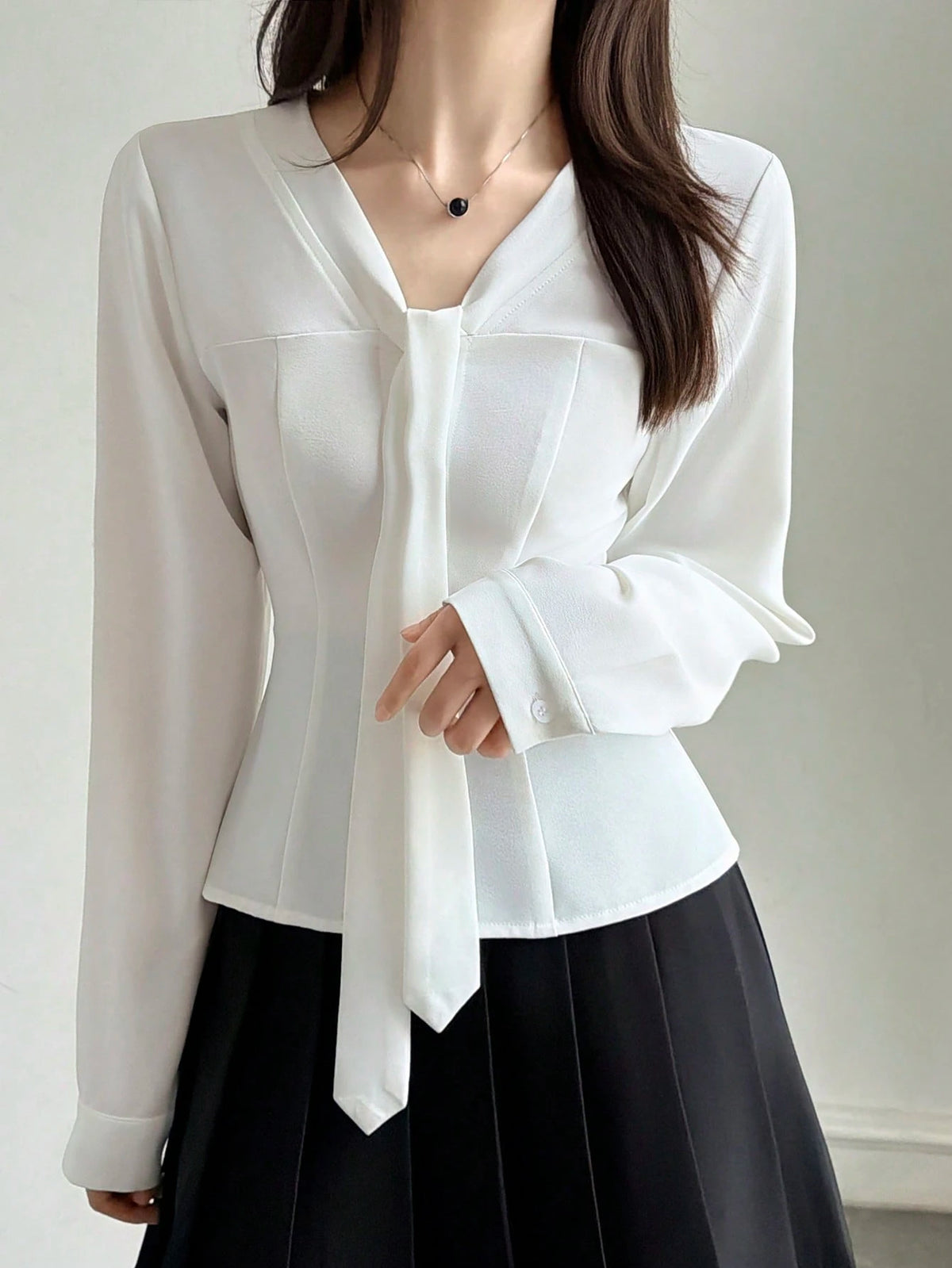 DAZY Women's Solid Color Casual Versatile Daily Wear Shirt Summer