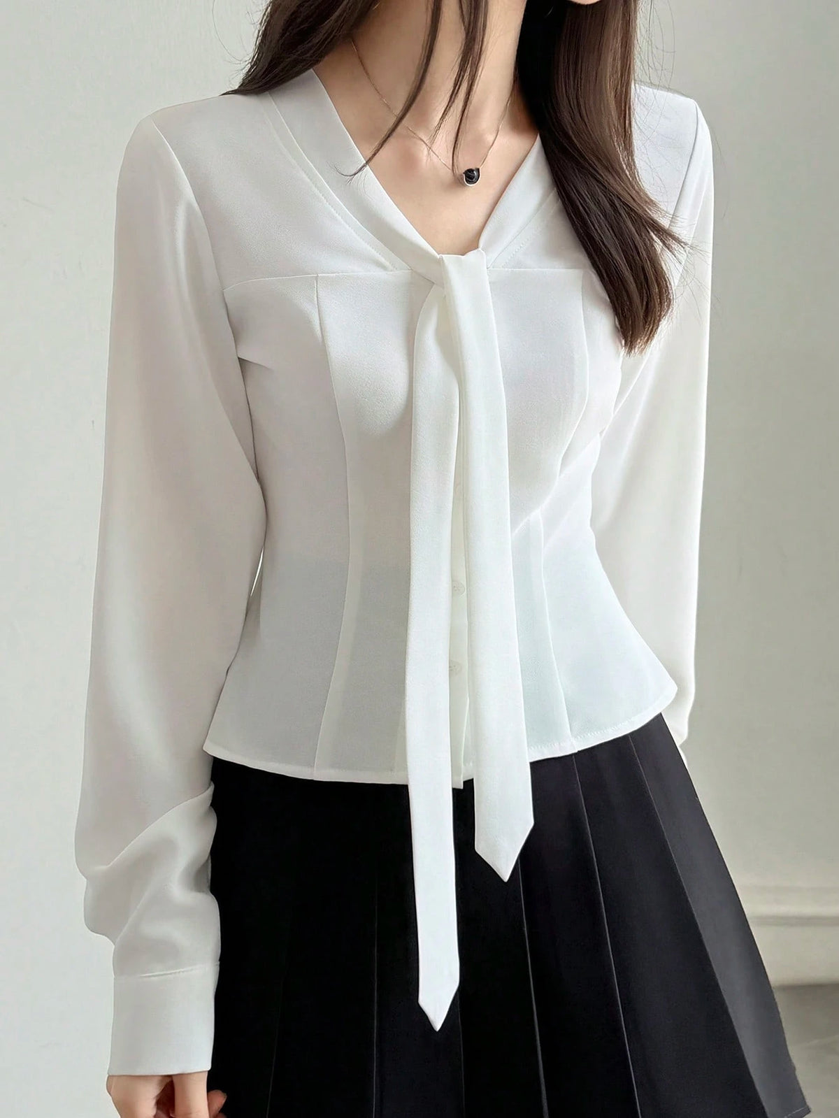 DAZY Women's Solid Color Casual Versatile Daily Wear Shirt Summer