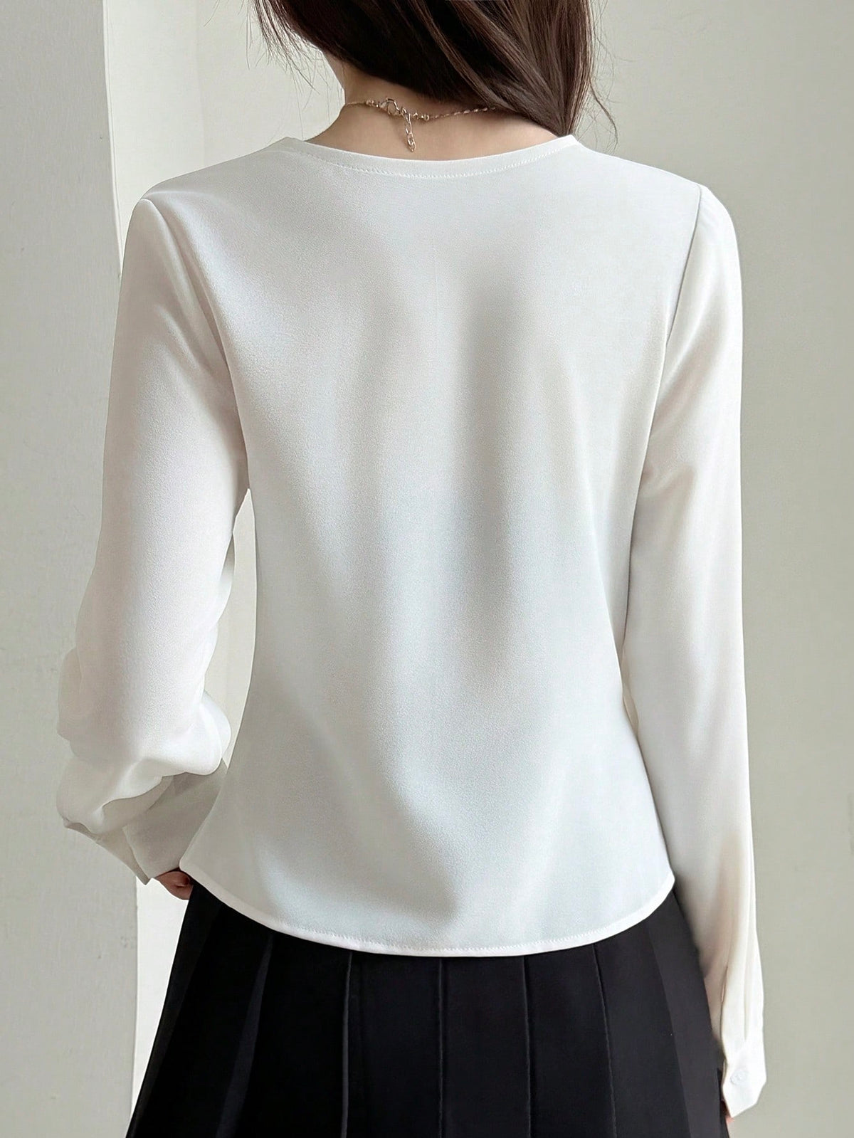 DAZY Women's Solid Color Casual Versatile Daily Wear Shirt Summer