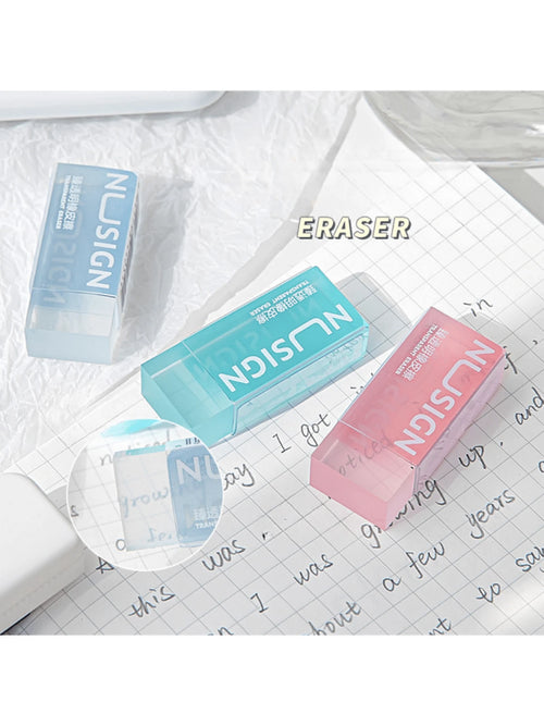 DELI Cute Transparent Solid Color Erasers For Children, Suitable For Back To School Students