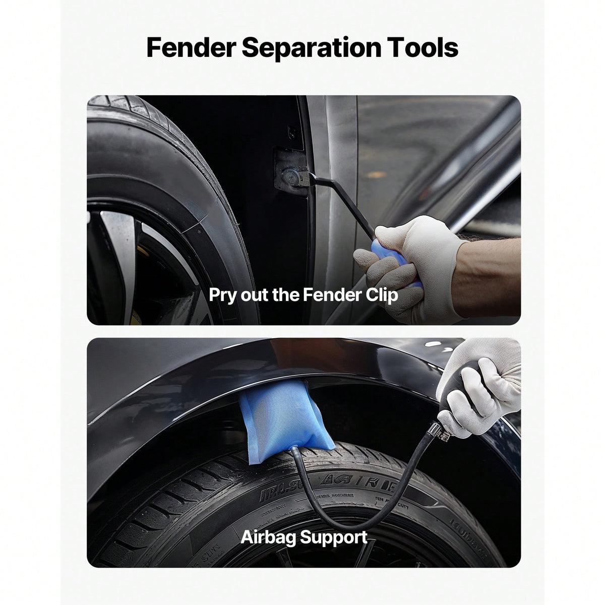 Dent Puller Kit, Paintless Car Dent Removal Tool, Auto Fen.Der Damage Repair Puller Lifter With Curved Rod, Crowbar, Rubber Hammer, Airbag, Detachable & Repair Pens, Replacement Heads Tools Kit
