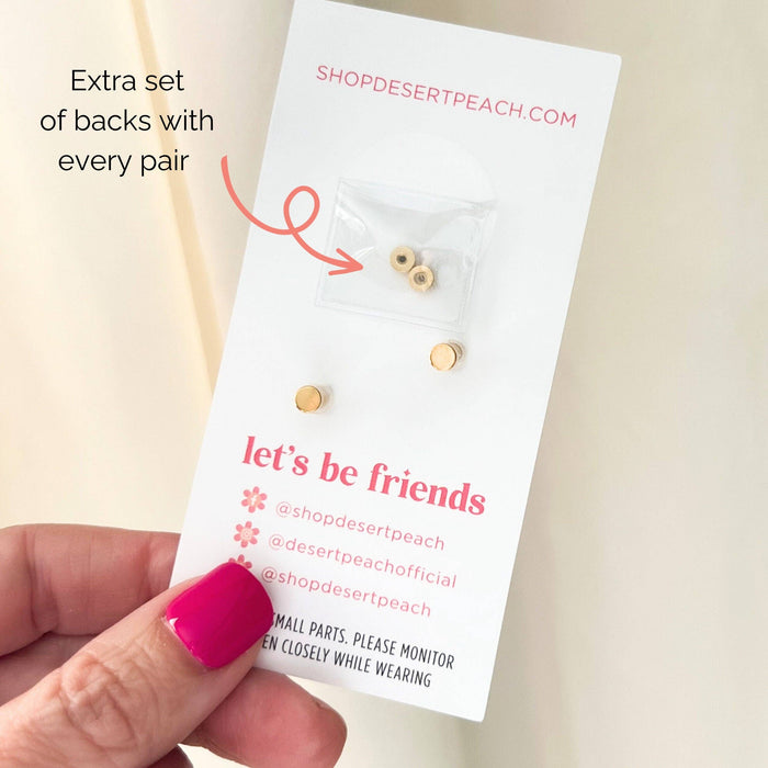 Desert Peach - Gingerbread Stud Earrings (Final Sale)