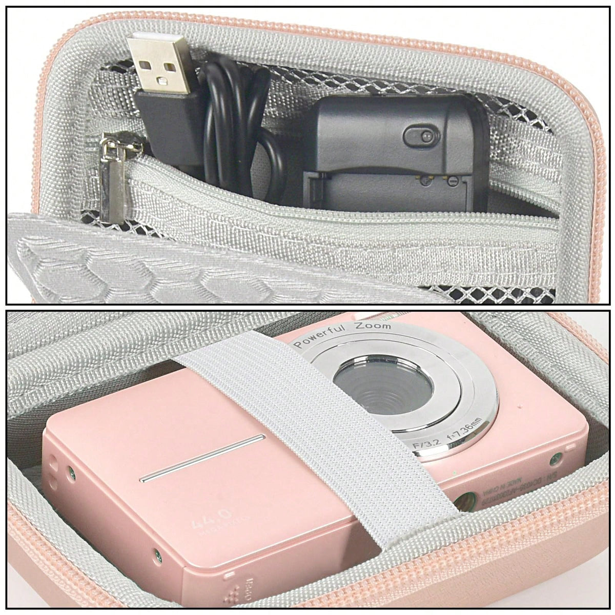 Digital Camera Protective Case Compatible With CAMKORY/Pixpro/VAHOIALD/DSCW800 830/PowerShot 180 190- Case Only (Camera Not Included), Camera Bag