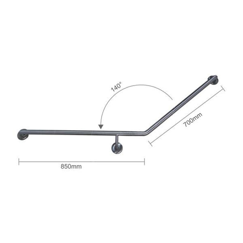 Disable Curved Grab Rail for Toilet (Right Hand Side) - TPGRAB857R Accessories ECT