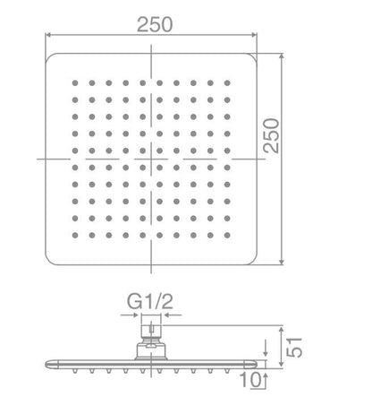 DOCCIA Square Shower Head Showers ECT