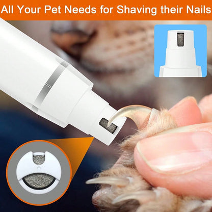 Dog Clippers Grooming Kit Hair Clipper-Low Noise Paw Trimmer- Rechargeable- Cordless Quiet Nail Grinder Shaver For Cats And Other Pets