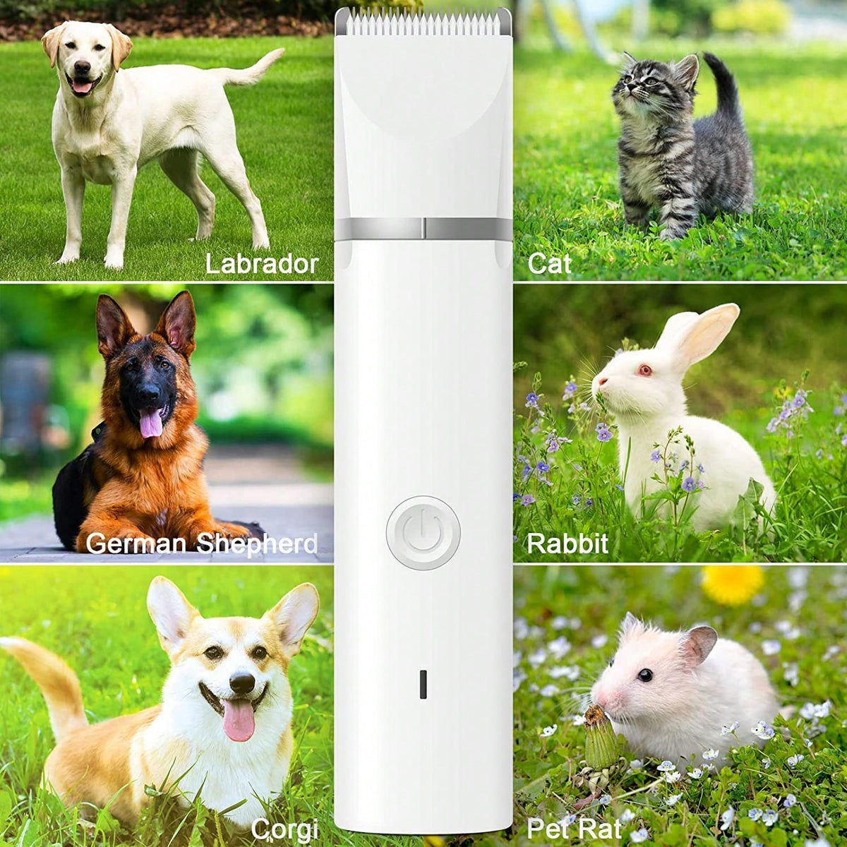 Dog Clippers Grooming Kit Hair Clipper-Low Noise Paw Trimmer- Rechargeable- Cordless Quiet Nail Grinder Shaver For Cats And Other Pets