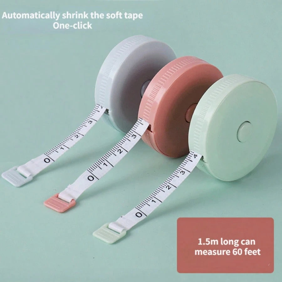 Double-Sided Dual-Scale Mini Soft Tape Measure Set, Portable Mini Retractable Tape Measure, Retractable Round Measuring Tape- Portable Retractable Locking Mechanism And Clear Centimeter/Inch Markings