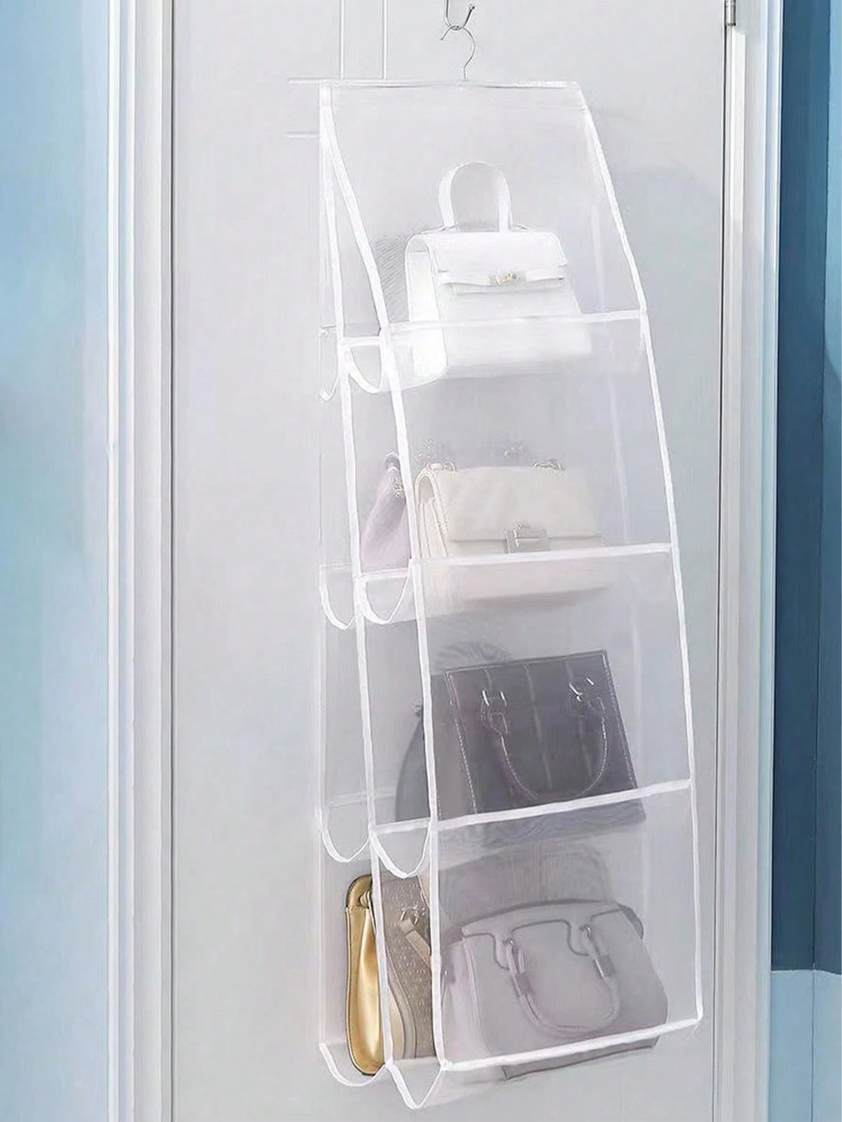 Double-Sided Hanging Large Capacity Tote Bag, Double-Sided Multi-Layer Dust-Proof Storage Bag, Foldable Hanging Leather Bag Storage Bag, Suitable For Storing Towels, Bags, Scarves And Clothes- Wardro