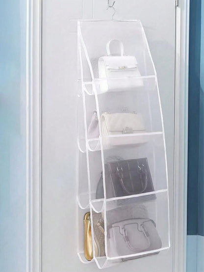 Double-Sided Hanging Large Capacity Tote Bag, Double-Sided Multi-Layer Dust-Proof Storage Bag, Foldable Hanging Leather Bag Storage Bag, Suitable For Storing Towels, Bags, Scarves And Clothes- Wardro