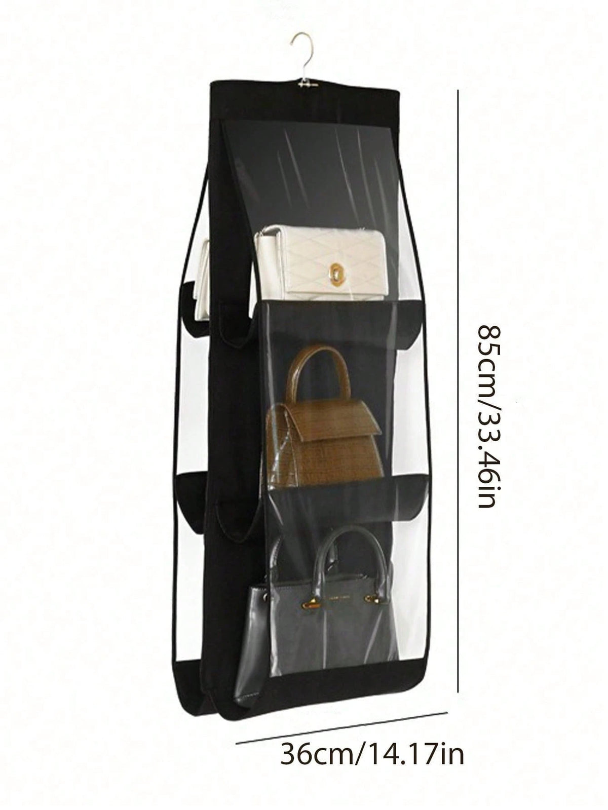 Double-Sided Hanging Large Capacity Tote Bag, Double-Sided Multi-Layer Dust-Proof Storage Bag, Foldable Hanging Leather Bag Storage Bag, Suitable For Storing Towels, Bags, Scarves And Clothes- Wardro