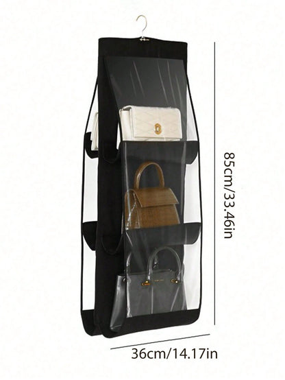 Double-Sided Hanging Large Capacity Tote Bag, Double-Sided Multi-Layer Dust-Proof Storage Bag, Foldable Hanging Leather Bag Storage Bag, Suitable For Storing Towels, Bags, Scarves And Clothes- Wardro