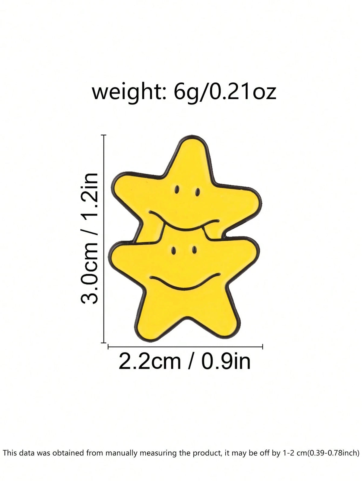Double Stars Enamel Pin, Cute Stacked Stars Brooch, Fashionable Accessory, Perfect For Clothing & Bags, Unique Gift Idea