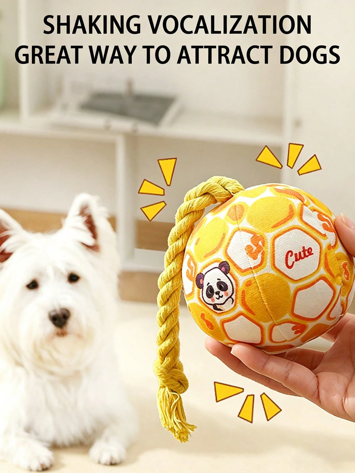 Durable Squeaky Dog Toy Interactive Self-Play Chew Ball Relieves Boredom Releases Energy Soft Plush Pet Toy Suitable For Small Dogs Teddy Bichon Easter Gift Mother's Day Pet Gift