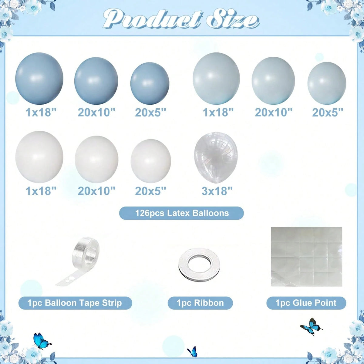 Dusty Blue Balloon Arch Kit 126 Pcs Light Blue And White Balloon Arch Garland Kit Include Macaron Balloons For Wedding Birthday Baby Shower Gender Reveal Bridal Decorations