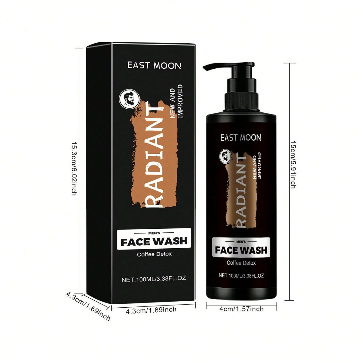 East Moon ® Men's Cleanser – 100mL/3.38 Fl Oz Deep Cleansing Face Wash Oil Control, Pore Care, Hydration & Healthy-Looking Skin, Daily Men's Grooming Cleanser Travel, Graduation & Wedding Season