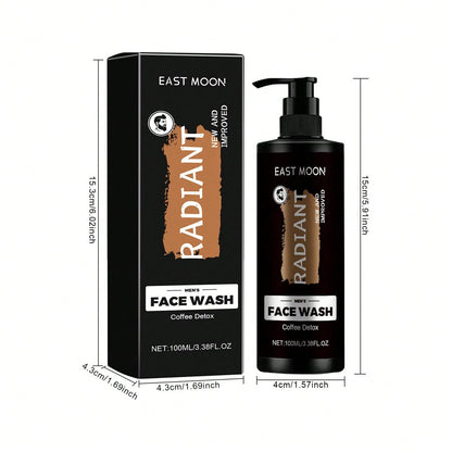 East Moon ® Men's Cleanser – 100mL/3.38 Fl Oz Deep Cleansing Face Wash Oil Control, Pore Care, Hydration & Healthy-Looking Skin, Daily Men's Grooming Cleanser Travel, Graduation & Wedding Season