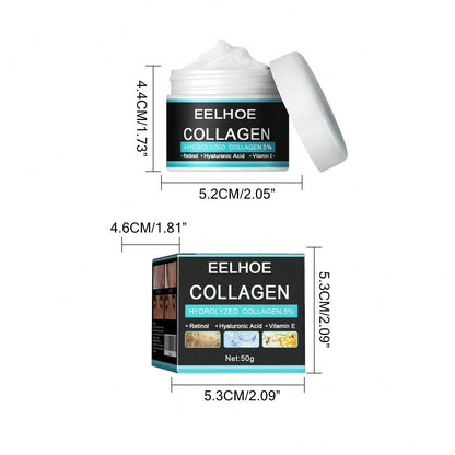 EELHOE 50g Men's Collagen Face Cream, Retinol Moisturizer With Hyaluronic Acid & Vitamin E, Hydrating Firming Facial Cream For Men's Daily Skin Care