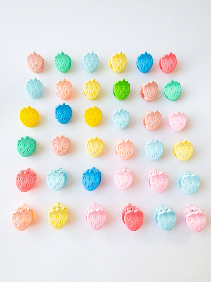 Eggy Cakes - Mini Strawberry Hair Clips (36 Pack)