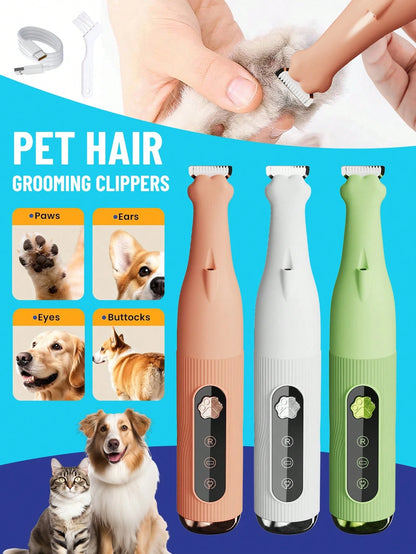 Electric Pet Grooming Clipper, Cat/Dog Paw Deshedding Tool, Pet Grooming Trimmer With LED Light, Electric Pet Clipper For Dogs And Cats, Multi-Functional Pet Shaver For Paws, Eyes, Ears, Face And Bott