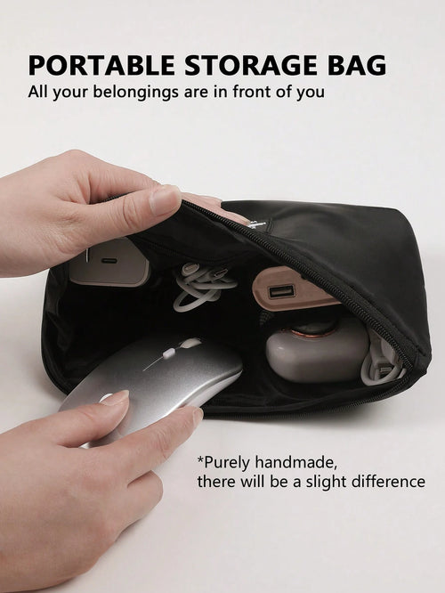 Electronic Accessories Organizer Bag, Travel Cable Organizer Pouch, Portable Electronics Accessories Case, Waterproof Dual Layer Multi-Functional Storage Bag For Cables, Chargers, Wireless Earphones