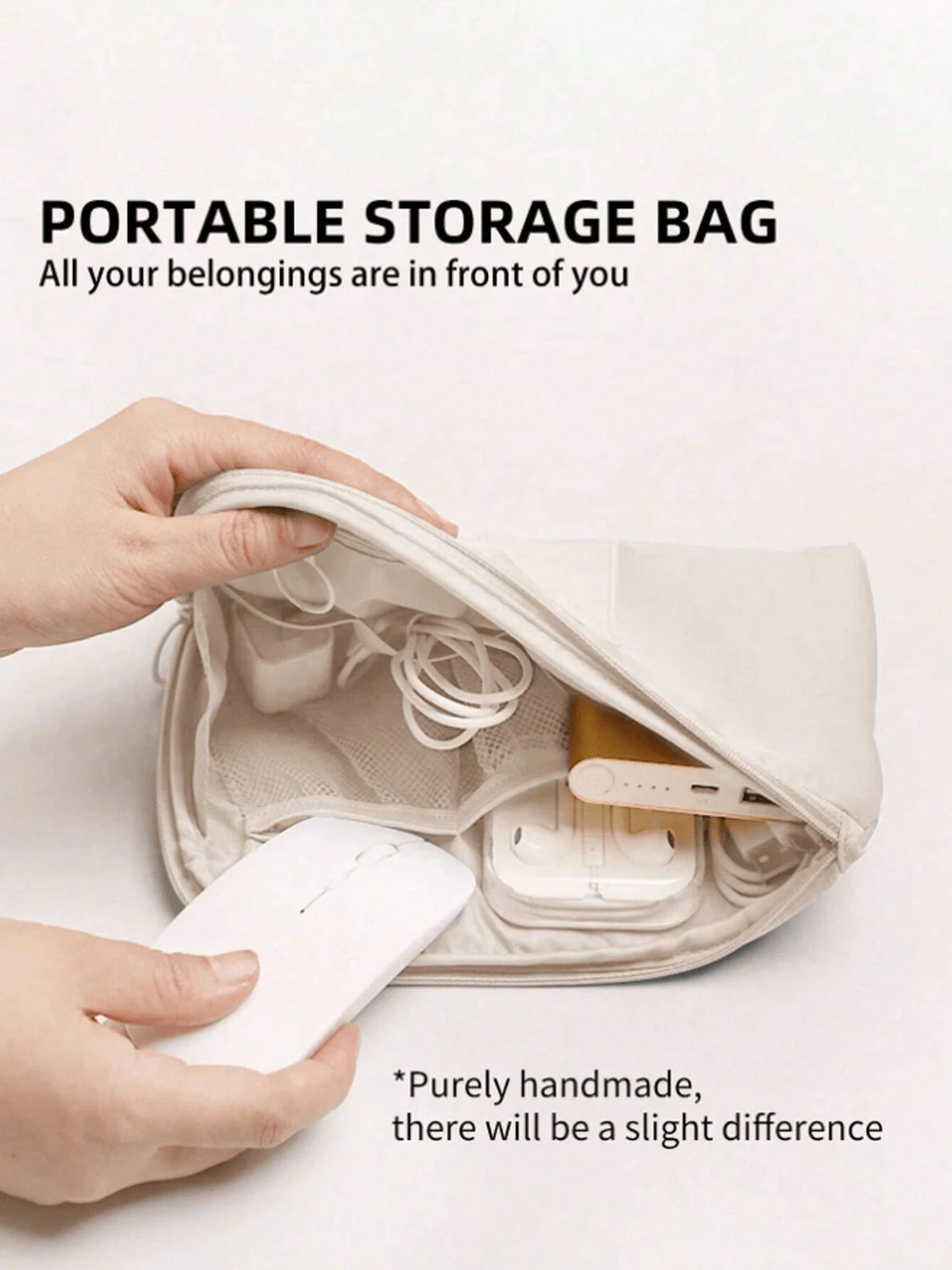 Electronic Accessories Organizer Bag, Travel Cable Organizer Pouch, Portable Electronics Accessories Case, Waterproof Dual Layer Multi-Functional Storage Bag For Cables, Chargers, Wireless Earphones