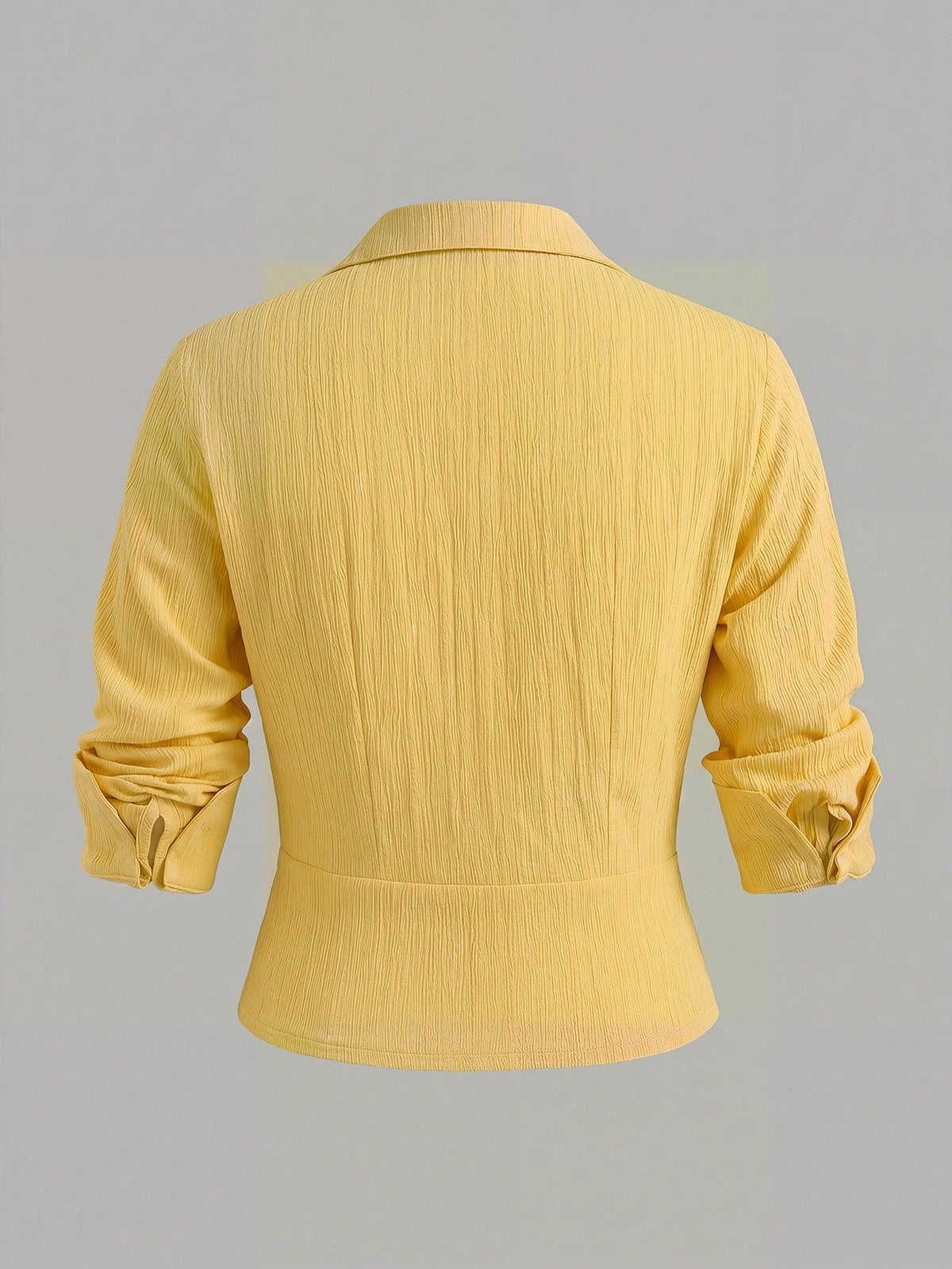 EMERY ROSE Women's Colorblock Dropped Shoulder Long Sleeve Button-Down Casual French Shirt Vacation Yellow Autumn