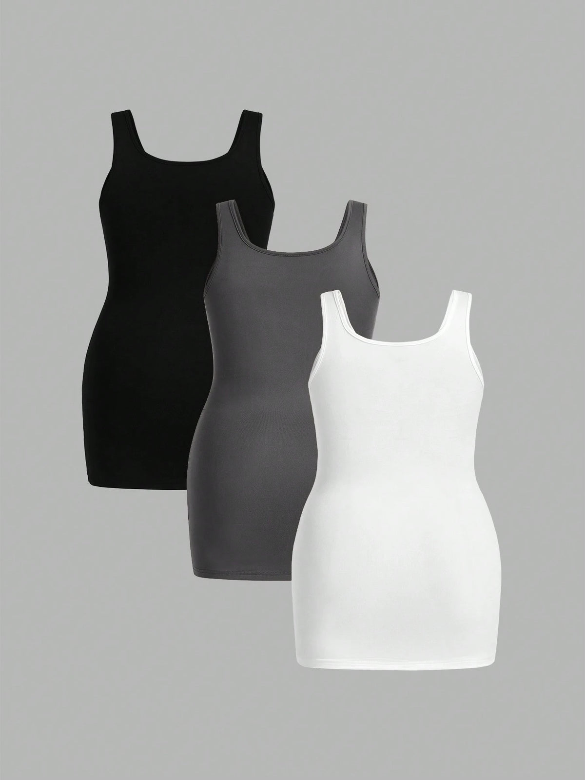 Essnce 3 Pcs/Set Plus Size Women's Summer Fashion Casual Sports Commuting Versatile Tank Top