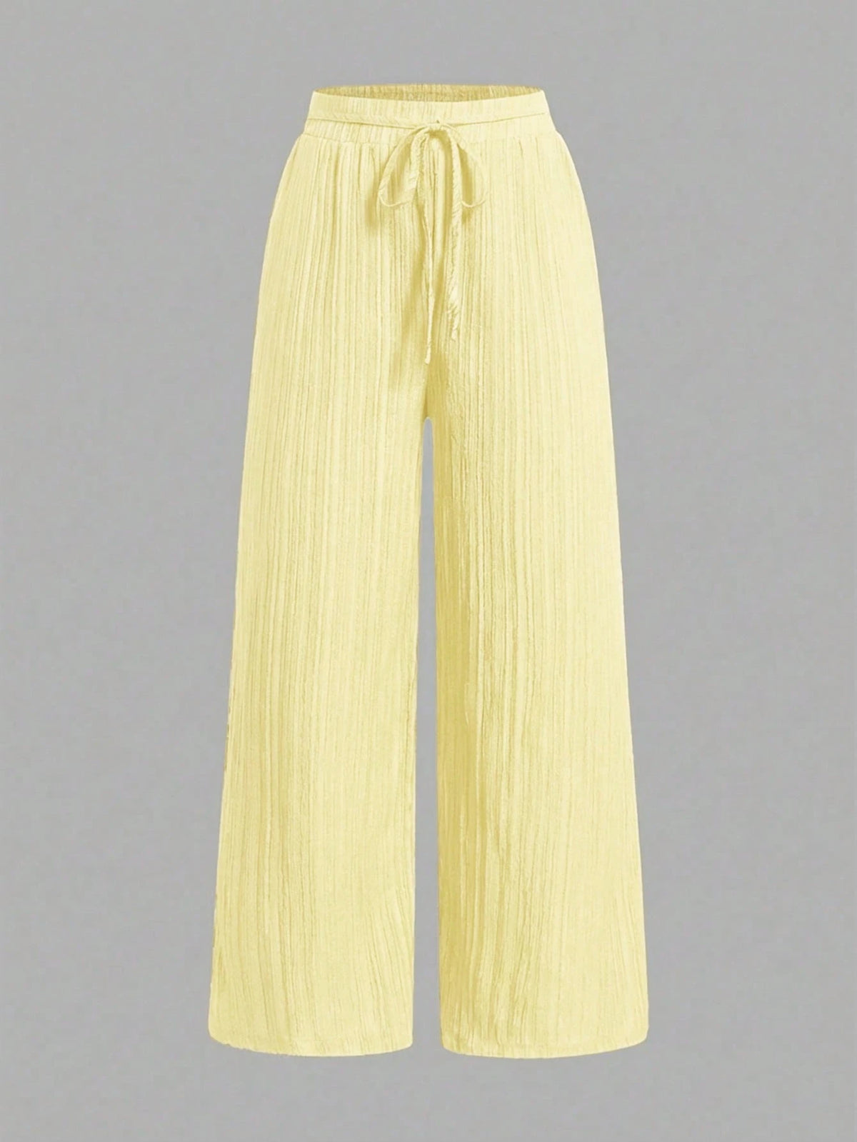 Essnce 3pcs Set Black,Yellow & Blue And White Stripe Nautical Style Straight Leg Pants,Summer Boho Vacation Casual Waist Tie Pocket Suit For Women