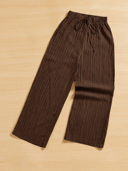 Essnce Women's Casual Simple Textured Long Pants Summer Spring Valentine Day New Years