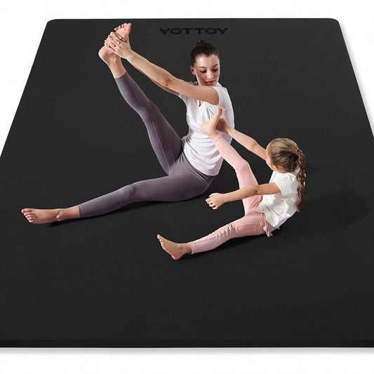 Extra Large Non Slip Tpe Yoga Mat 75x52 Inch Thick Exercise Mat For Pilates Fitness Home Gym With Carrying Strap And Towel