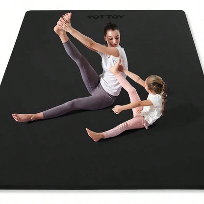 Extra Large Non Slip Tpe Yoga Mat 75x52 Inch Thick Exercise Mat For Pilates Fitness Home Gym With Carrying Strap And Towel