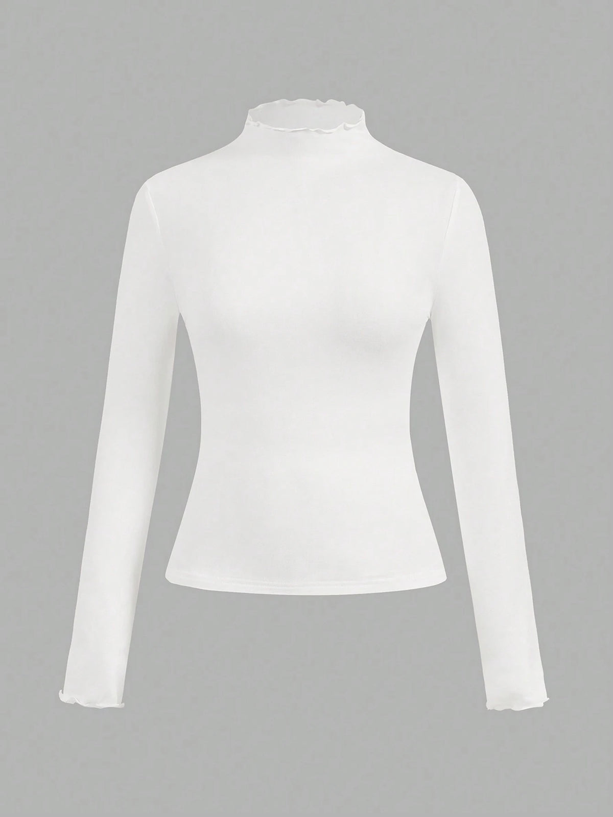 EZwear 2pcs/Set Casual Stand Collar Tight Solid Black & White Long Sleeve Base Layer T-Shirts, Versatile For Autumn/Winter