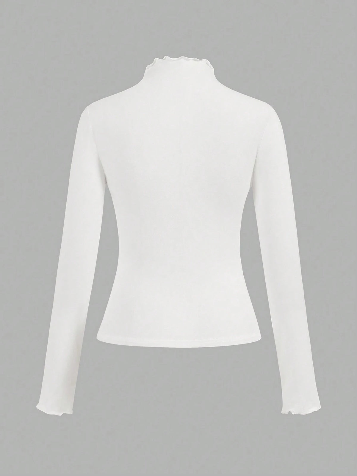 EZwear 2pcs/Set Casual Stand Collar Tight Solid Black & White Long Sleeve Base Layer T-Shirts, Versatile For Autumn/Winter